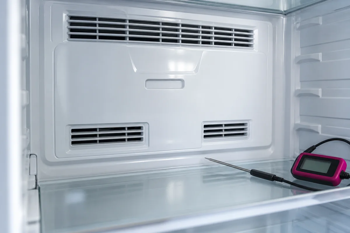 Illustration of a professional refrigerator diagnostic
